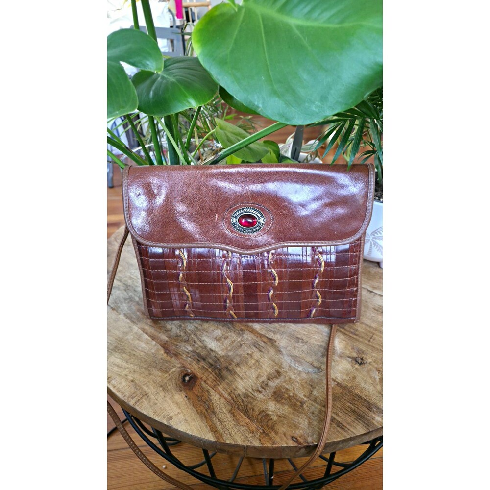 Samir Handbags Leather Flap Shoulder Bag Medium Gold Hardware  Vintage 1970-1980